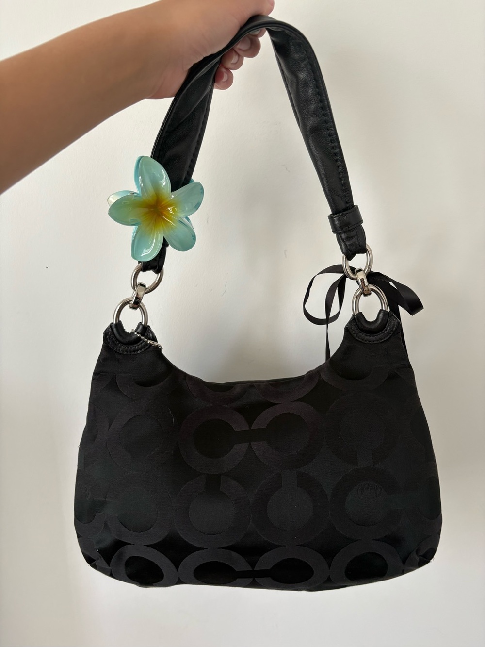 Vintage Black Coach Op Art Shoulder Bag - Picture 2 of 9
